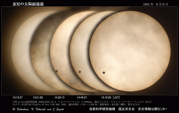 2004年6月8日の「金星の太陽面通過」の写真